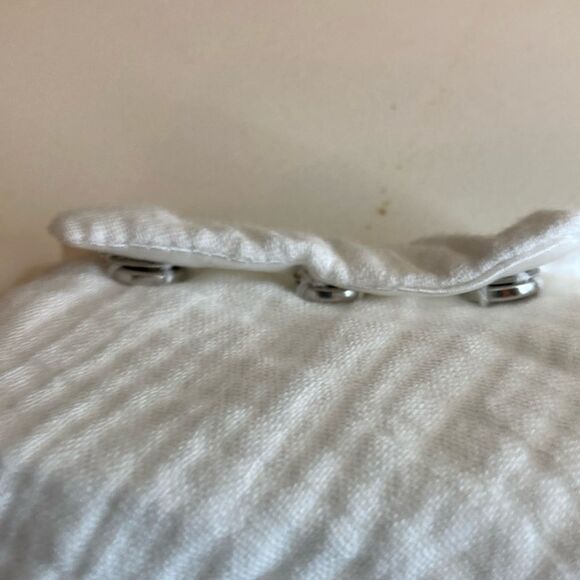 NWT HOUSE OF WALLACE L Gauzy Lace up white/purple Satin Ruffle Bottom Romper - Picture 7 of 11